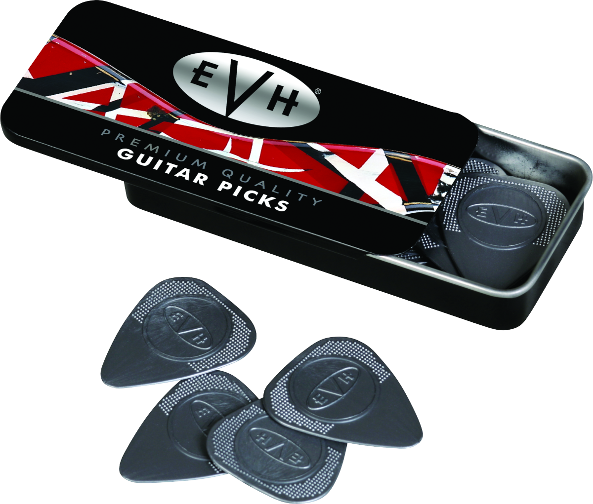 0220351001_evh_acc_frt_1_nr EVH Premium Pick Tin 12 Pk - Image 1