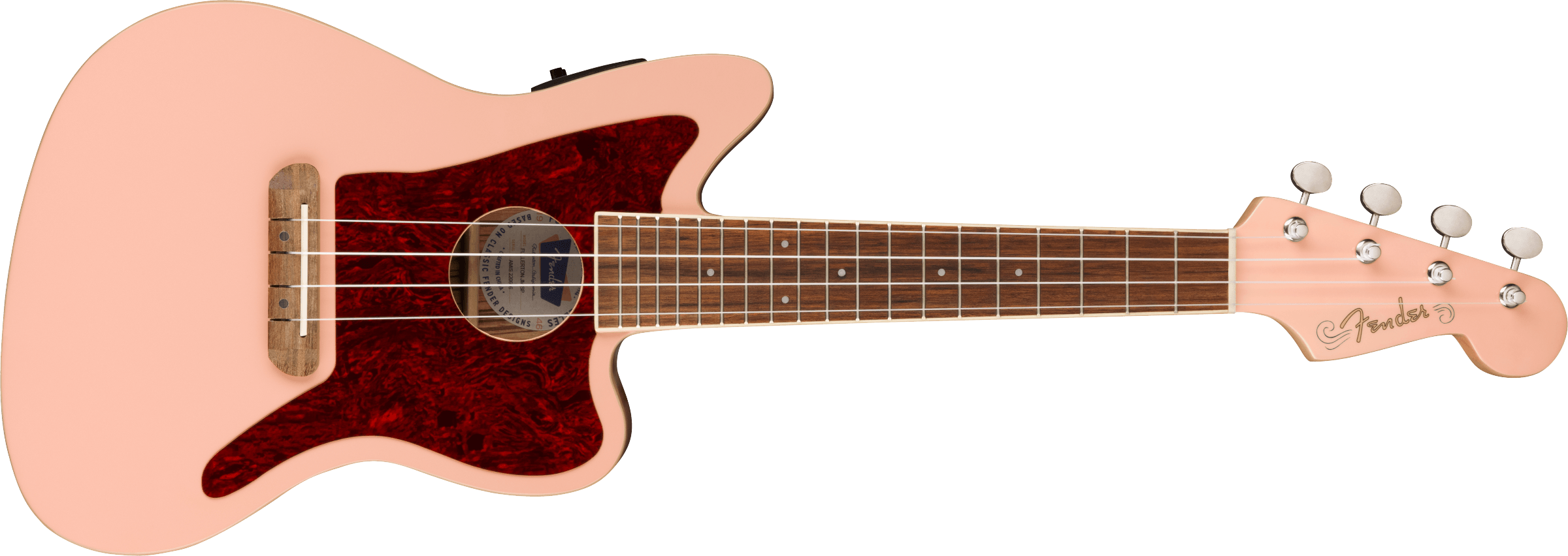 0970533556_fen_ins_frt_1_rr Fender Fullerton Jazzmaster Uke Shell Pink - Image 1