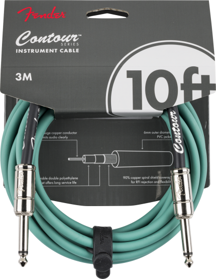 Fender Contour Instrument Cable Sherwood Green 10