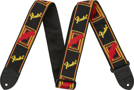 Fender Monogrammed Strap Black Yellow Red