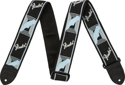 Fender Monogrammed Strap Black Light Grey Blue