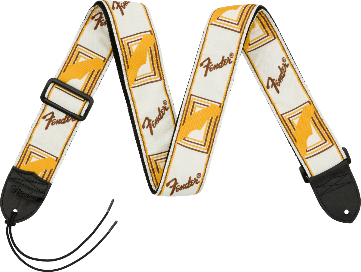 0990683000_merch_frt_001_nr Fender Monogrammed Strap White Brown Yellow - Image 1