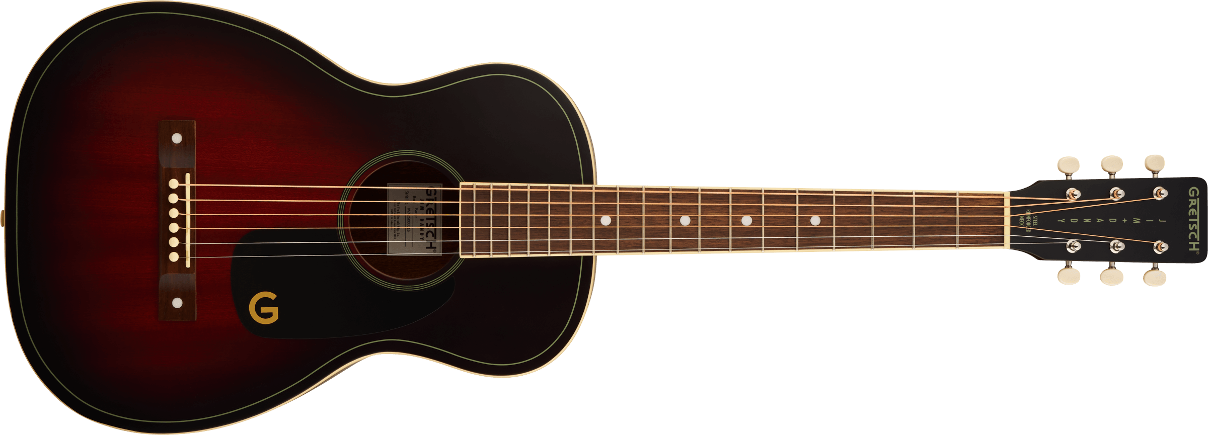 2711000530_gre_ins_frt_1_rr Gretsch Jim Dandy Parlor WN Deep Cherry Burst - Image 1