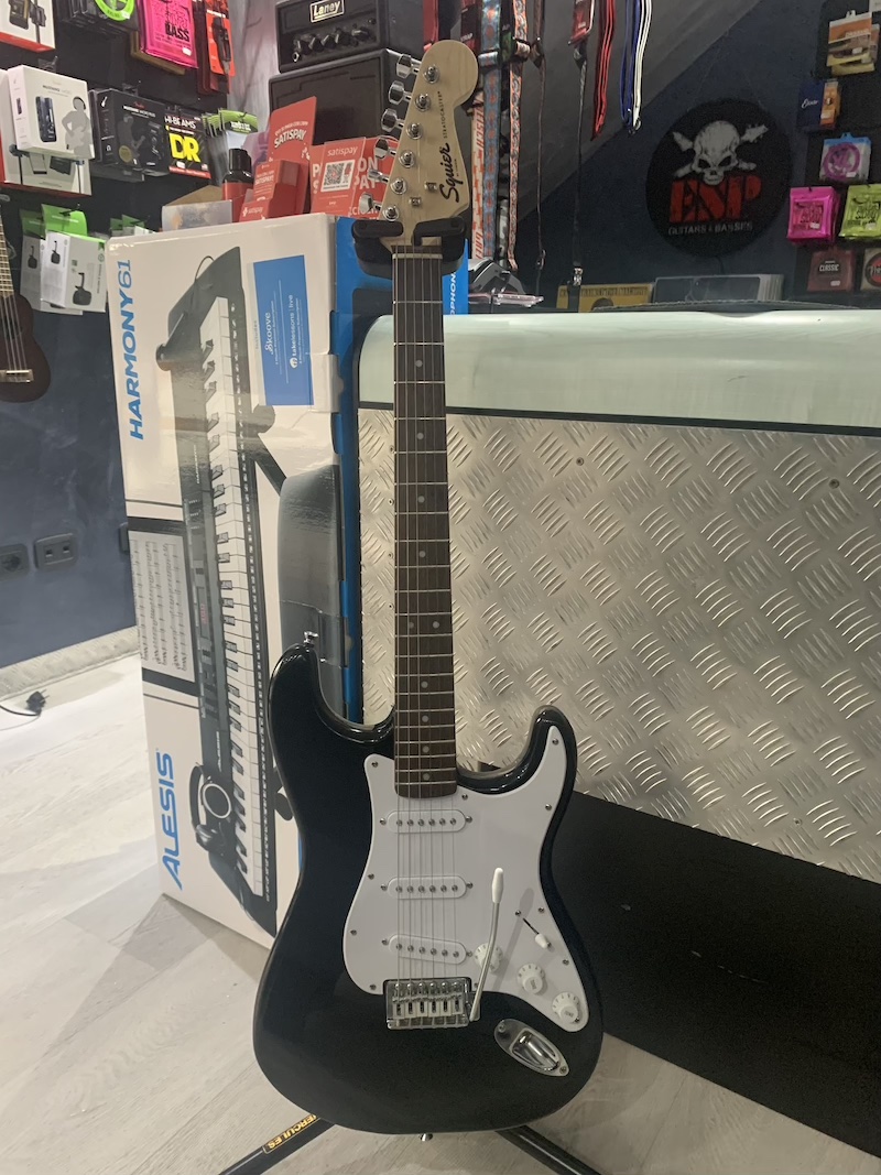 Fender Squier Stratocaster SSS Black Used 17 Music Store