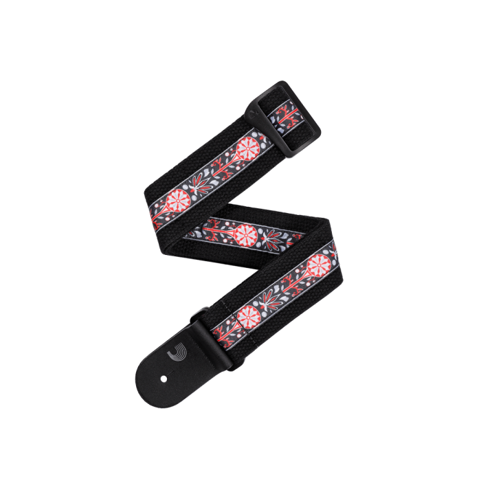 D'Addario 50CT00-DX Deluxe Cotton Guitar Strap Black - Image 1