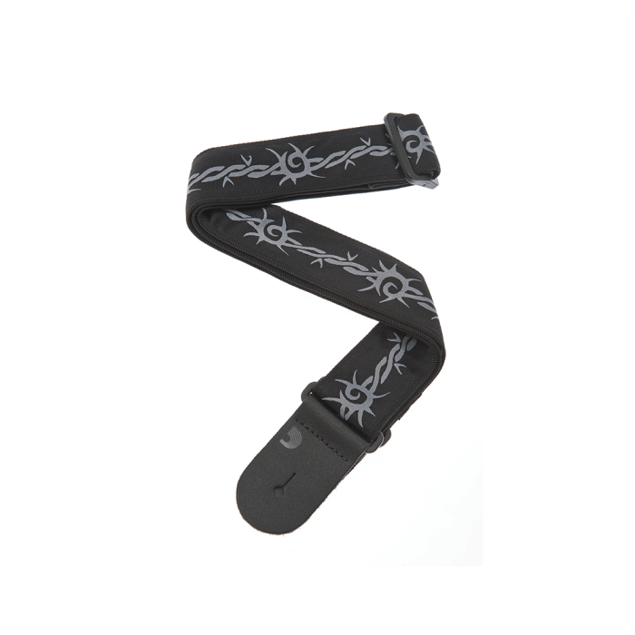 D'Addario 50F04 Woven Guitar Strap Barbed Wire - Image 1